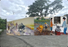 客家文化牆-陶藝創作彩繪